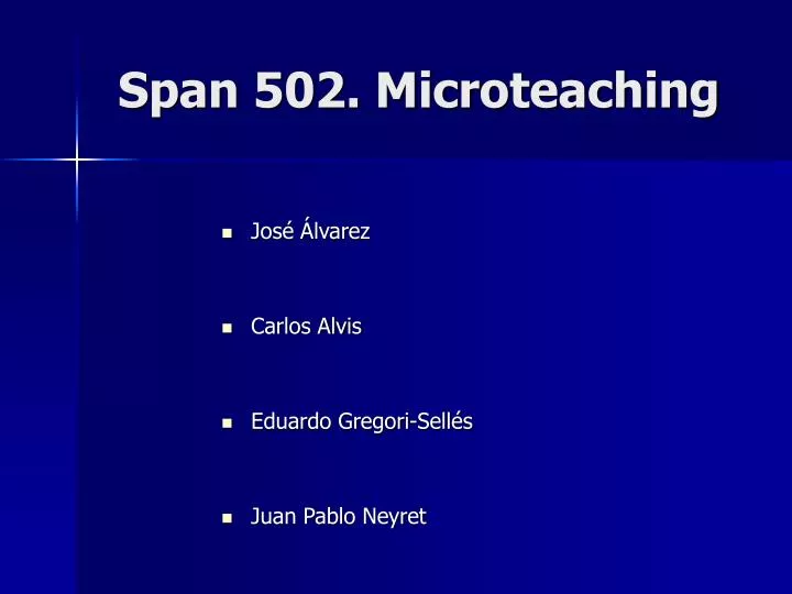 span 502 microteaching