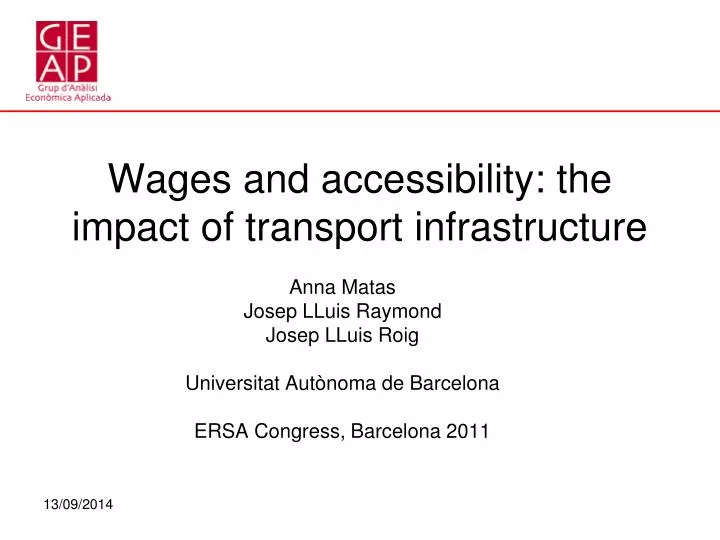 wages and accessibility the impact of transport infrastructure
