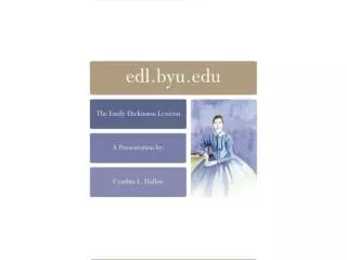 edl.byu The Emily Dickinson Lexicon Website