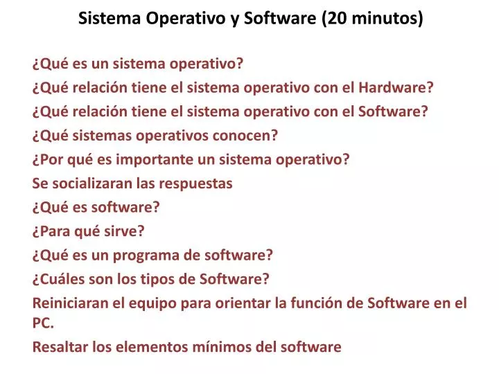 sistema operativo y software 20 minutos