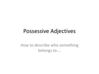 possessive adjectives