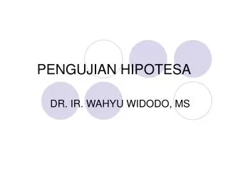pengujian hipotesa