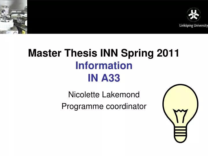 master thesis inn spring 2011 information in a33