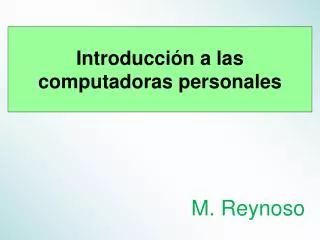 introducci n a las computadoras personales