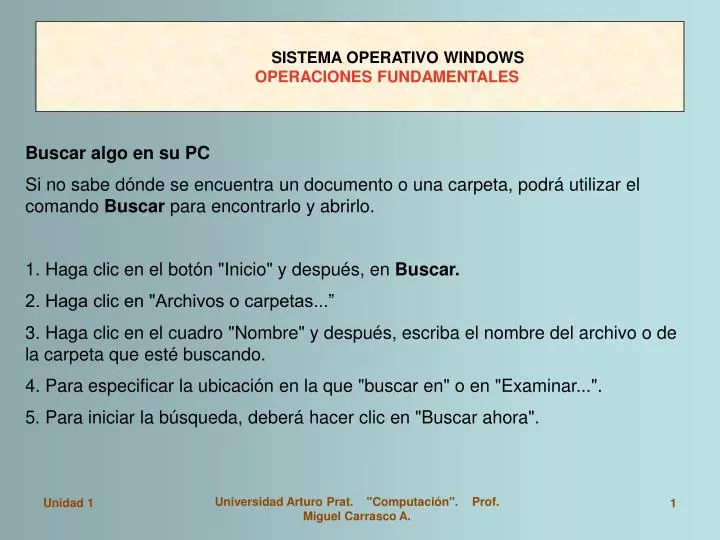 sistema operativo windows operaciones fundamentales