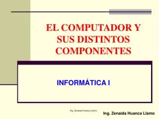 el computador y sus distintos componentes