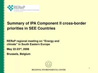 Summary of IPA Component II cross-border priorities in SEE Countries