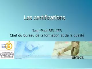 les certifications