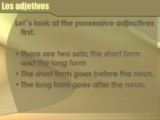 los adjetivos