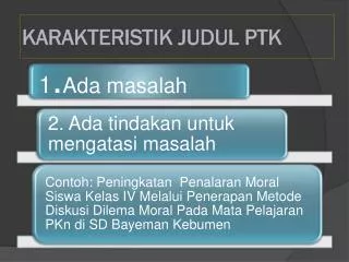 karakteristik judul ptk