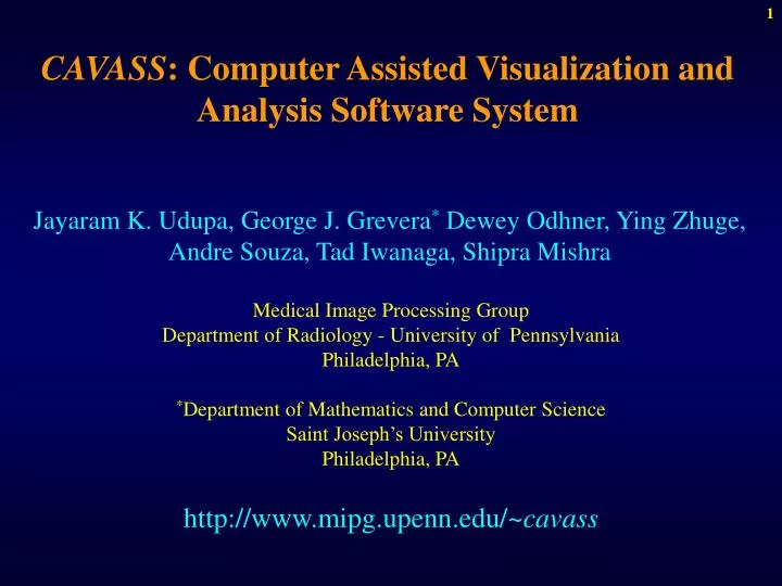cavass computer assisted visualization and analysis software system