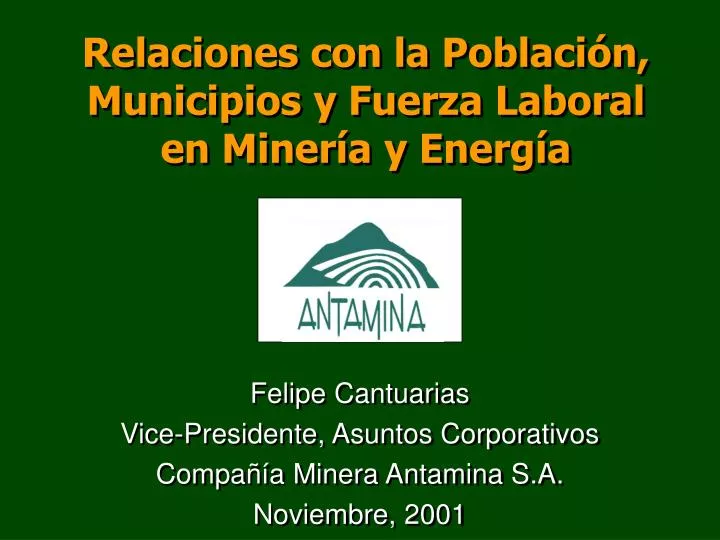 relaciones con la poblaci n municipios y fuerza laboral en miner a y energ a