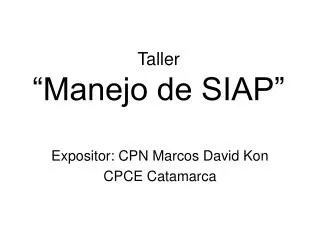 taller manejo de siap
