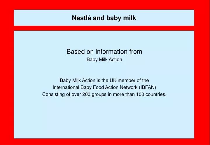 nestl and baby milk