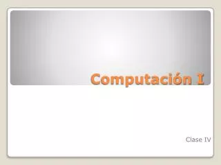 computaci n i
