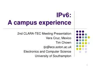 IPv6: A campus experience