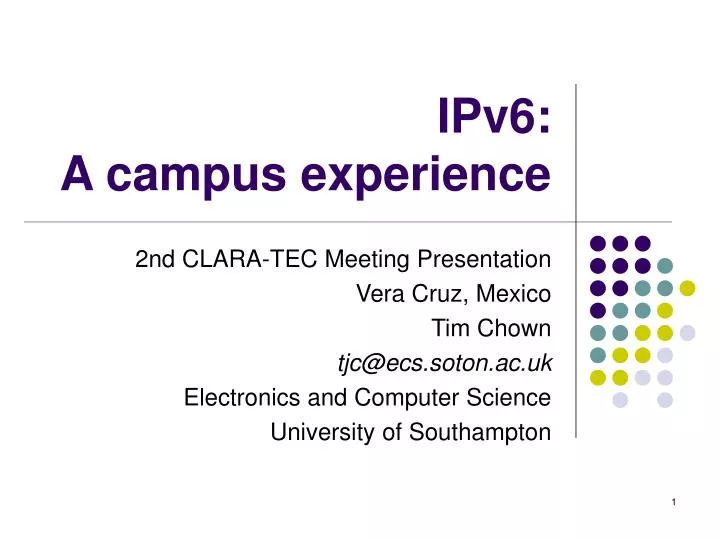 ipv6 a campus experience