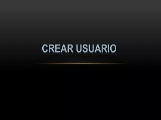 crear usuario