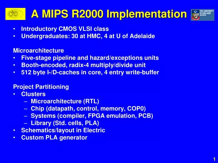 a mips r2000 implementation