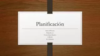 planificaci n