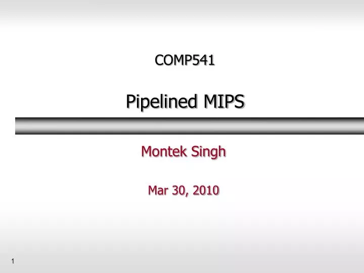 comp541 pipelined mips