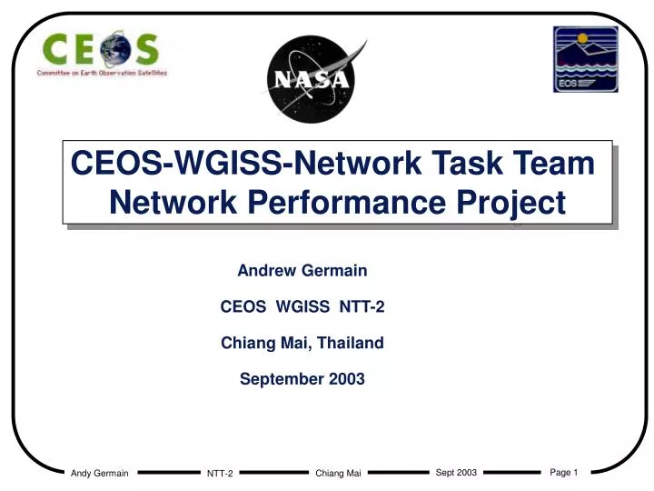ceos wgiss network task team network performance project