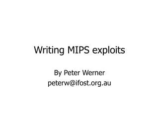 Writing MIPS exploits