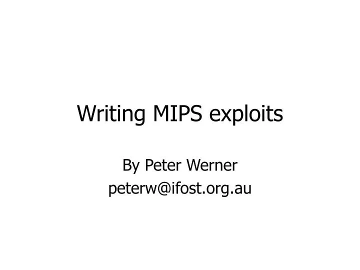 writing mips exploits