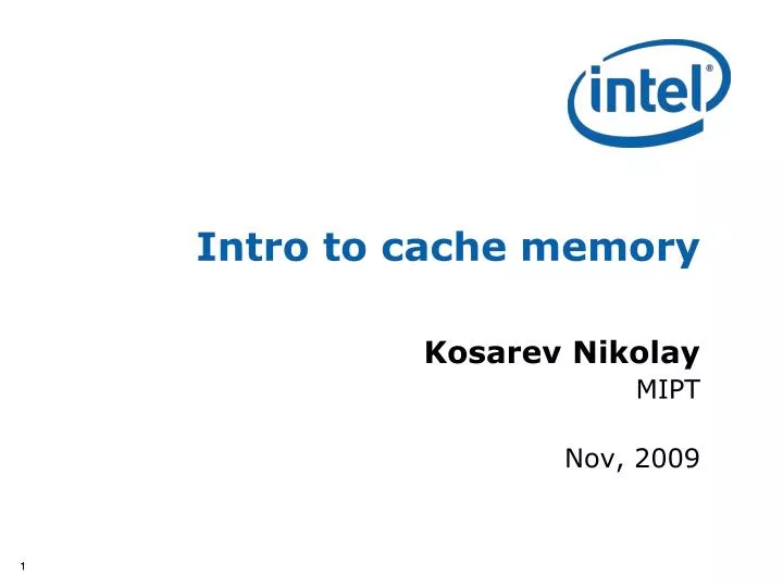intro to cache memory