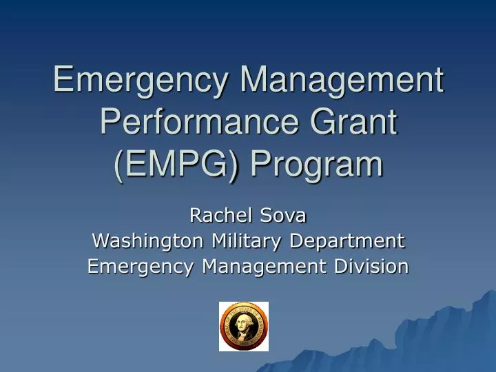 emergency management performance grant empg program
