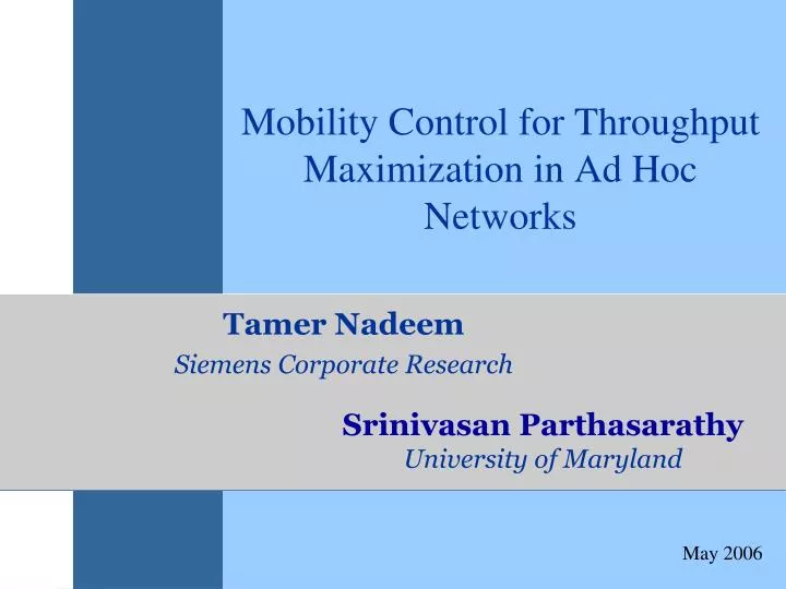 mobility control for throughput maximization in ad hoc networks