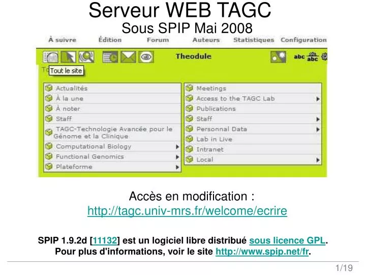 serveur web tagc