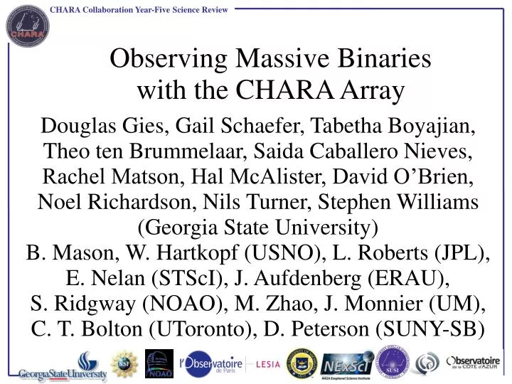 observing massive binaries with the chara array