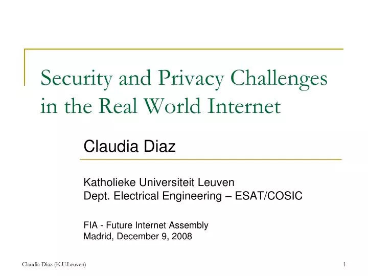 security and privacy challenges in the real world internet