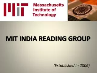 MIT INDIA READING GROUP