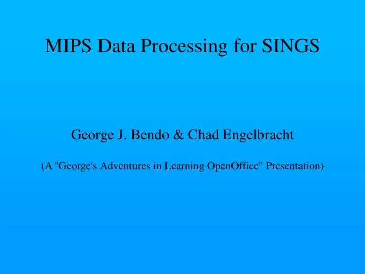 george j bendo chad engelbracht a george s adventures in learning openoffice presentation