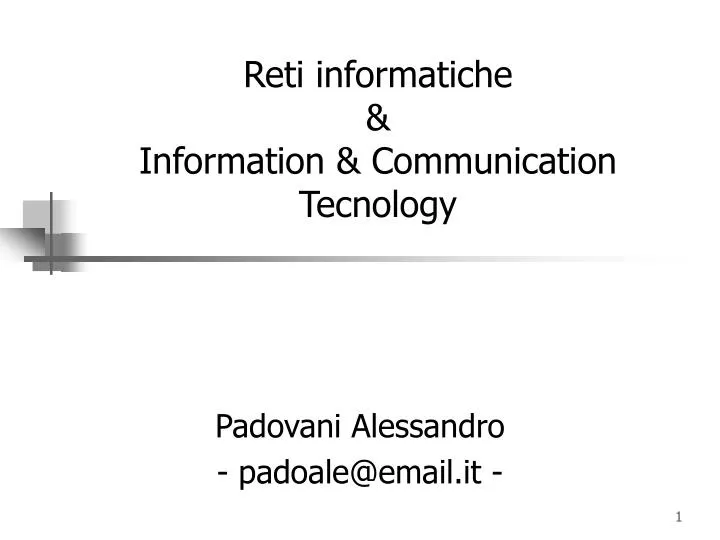 reti informatiche information communication tecnology
