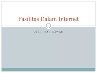 fasilitas dalam internet