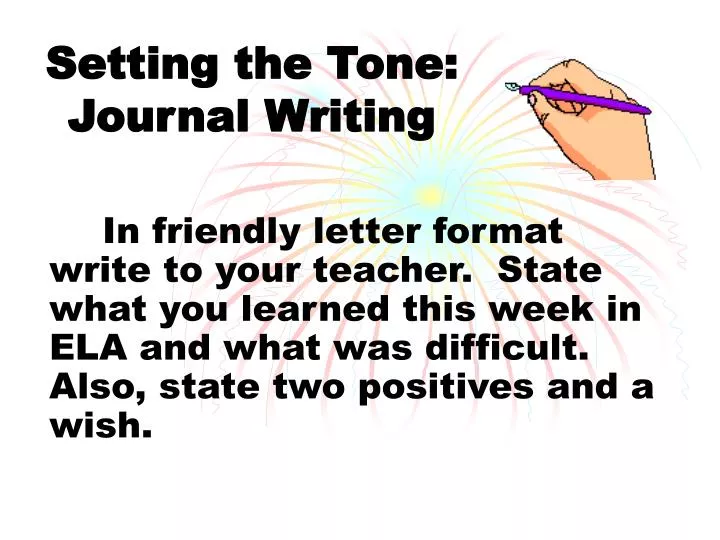 setting the tone journal writing