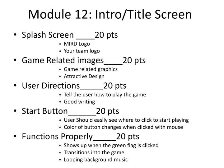 module 12 intro title screen
