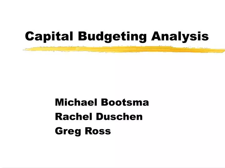 capital budgeting analysis