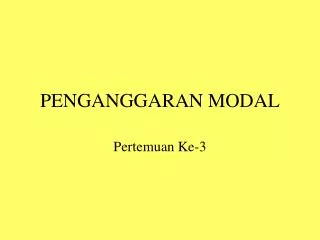 penganggaran modal