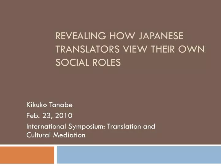 revealing how japanese translators view their own social roles