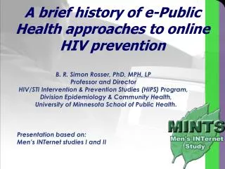 A brief history of e-Public Health approaches to online HIV prevention