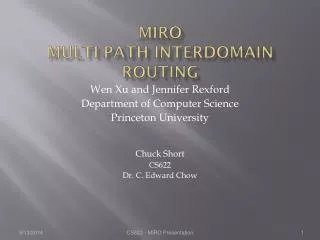 MIRO Multi-path Interdomain ROuting