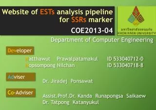 Website of ESTs analysis pipeline for SSRs marker