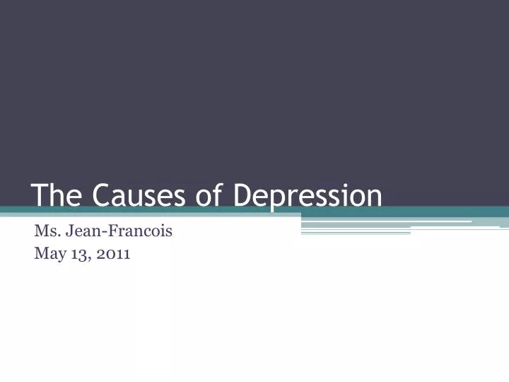 the causes of depression