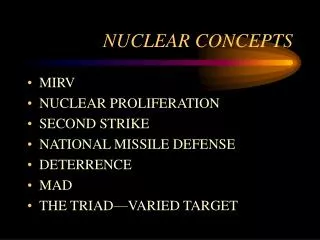 NUCLEAR CONCEPTS