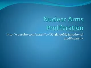 Nuclear Arms Proliferation