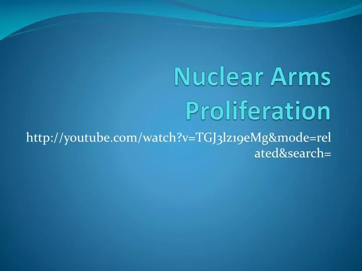 nuclear arms proliferation